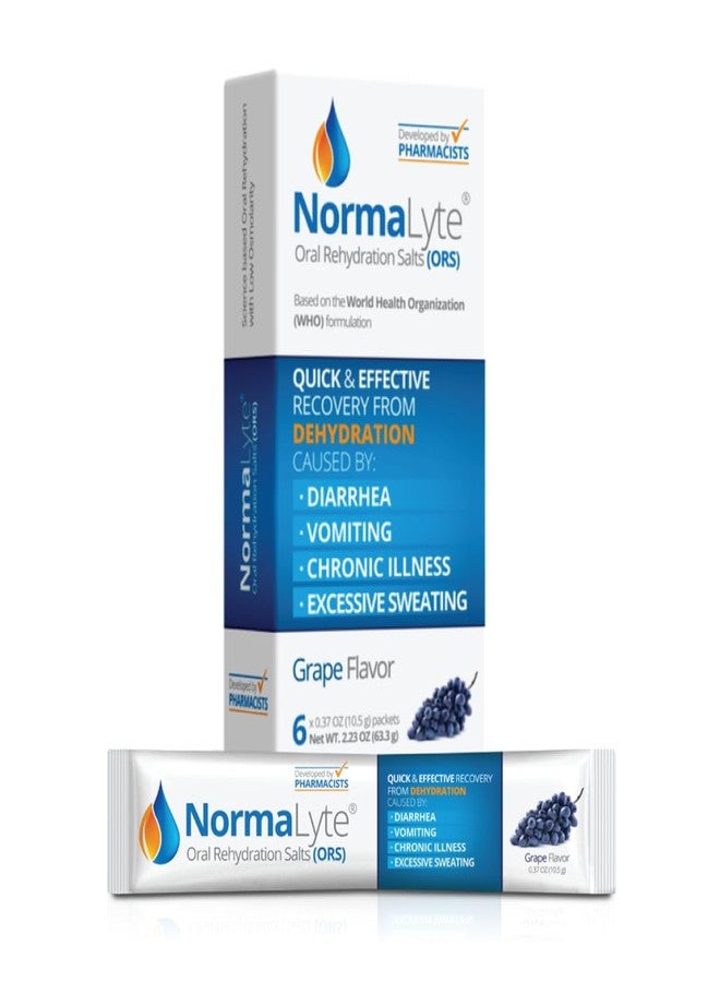 NormaLyte Grape - FSA Eligible Electrolyte Powder Packets | Clinically Studied Electrolyte Drink Mix | 6 Count Effective Hydration Sticks - Image 1